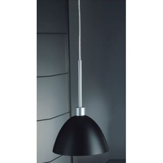 Zaneen Lighting Willy One Light Pendant in Metallic Gray with Black Glass D8 