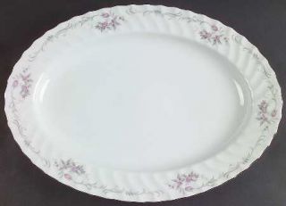 Gold Standard Gst1 14 Oval Serving Platter, Fine China Dinnerware   Pink Flower