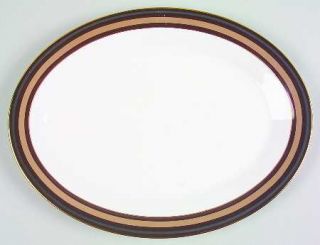 Royal Doulton Cadenza 13 Oval Serving Platter, Fine China Dinnerware   Tan/Gray