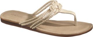 Womens Sebago Poole Knot Sandal   Ivory Full Grain Leather Casual Shoes
