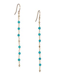 Mizuki Turquoise and 14K Yellow Gold Dangle Earrings   Gold Turquoise
