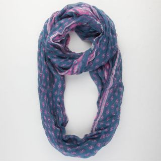Ethnic Border Print Infinity Scarf Navy One Size For Women 238385210