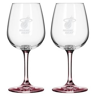 Boelter Brands NBA 2 Pack Miami Heat Wine Glass   12 oz