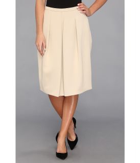 Halston Heritage Full Skirt w/ Front Pleat Detail Womens Skirt (Gold)