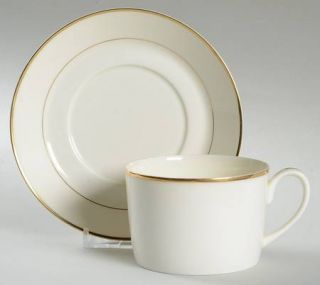 International High Point (Ivory Background) Flat Cup & Saucer Set, Fine China Di