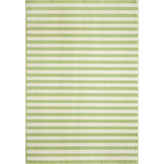 Indoor/outdoor Green Striped Rug (18 X 37)