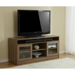 Tv Stand In Walnut With Soundbar Shelf