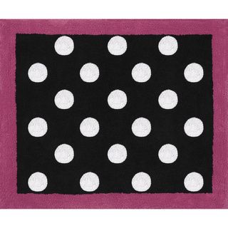 Sweet Jojo Designs Hot Dot Modern Accent Floor Rug (Hot pink/ black/ whiteImportedThe digital images we display have the most accurate color possible. However, due to differences in computer monitors, we cannot be responsible for variations in color betwe