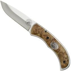Field and Stream 7.5 Inch Maple Burl Wood Fixed Blade Knife