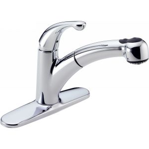 Delta Faucet 467 DST Palo One Handle Pull Out Spray Kitchen Faucet