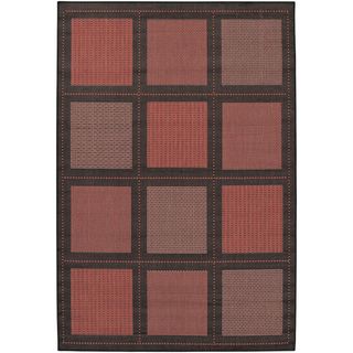 Recife Summit/ Terra cotta Black Area Rug (86 X 13) (Terra CottaSecondary colors BlackPattern SquaresTip We recommend the use of a non skid pad to keep the rug in place on smooth surfaces.All rug sizes are approximate. Due to the difference of monitor 