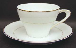 Modern China & Table Institute Golden Wedding Day (Smooth) Flat Cup & Saucer Set