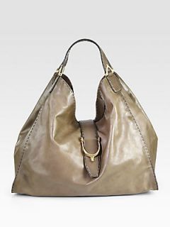 Gucci Soft Stirrup Large Shoulder Bag/Burnished Leather   Deep Fango