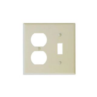 Leviton 86005 Electrical Wall Plate, Combination, 1Duplex amp; 1Toggle, 2Gang Ivory