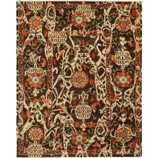 Safavieh Hand knotted Oushak Brown Wool Rug (4 X 6)