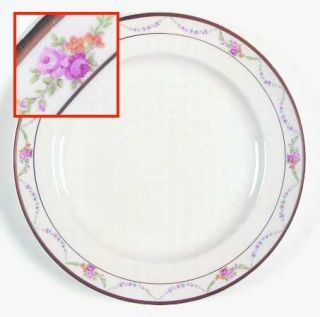Edwin Knowles Garland Dinner Plate, Fine China Dinnerware   Pink Roses, Floral