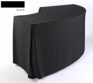 Snap Drape Wyndham Fitted Table Cover Set w/ 48 in Radius, Serpentine, Black