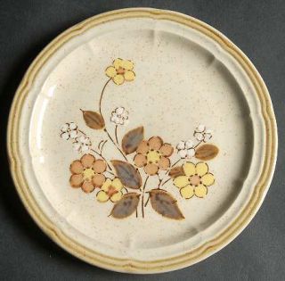 Crown Manor Floral Garden Bread & Butter Plate, Fine China Dinnerware   Yellow,
