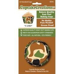 Cupcake Creations Camo Standard Baking Cups (case Of 32) (PaperPackage includes 32 standard 2 inch baking cupsNo muffin pan requiredDimensions 2 inch diameter)