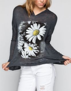 Daisy Womens Hooded Tee Charcoal In Sizes Large, Medium, Small, X Larg