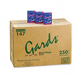 Gards Maxi Pads  #4 250 Individually Boxed Napkins/carton