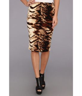 rsvp Eden Tiger Print Pencil Skirt Womens Skirt (Brown)