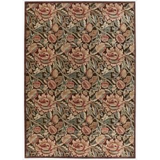Nourison Graphic Illusions Floral Brown Multicolor Rug (53 X 75)