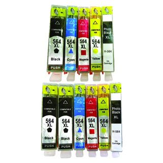 11 Pk Compatible Hp 564xl Cn684wn Cb323wn Cb324wn Cb325wn Ink Cartridges For Photosmart 7510 7520 D5460 C5383 C309 D5400 C6383 (Black/ cyan/ magenta/ yellowPrint yield 600 pages (black), 400 pages (color) at 5 percent coverageNon refillableModel PIH 564