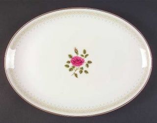 Royal Doulton Sweetheart Rose 13 Oval Serving Platter, Fine China Dinnerware  