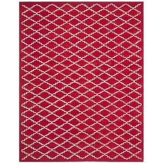 Handmade Moroccan Red Wool Rug With Cotton Canvas Backing (8 X 10)