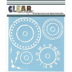 Clear Scraps Stencils 6 X6  Roman Clock