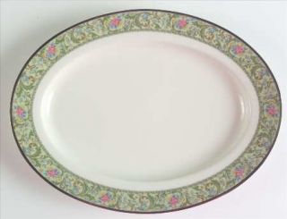 Noritake Isolde 11 Oval Serving Platter, Fine China Dinnerware   Ivory China,Bl