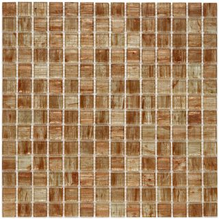 Somertile 12x12 in Cuivre 1 in Tan Gold Translucent Glass Mosaic Tile (case Of 13)