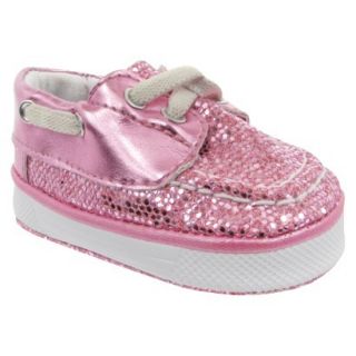 Infant Girls Natural Steps Lil Harbordale Glitter Boat Shoes   Pink 1