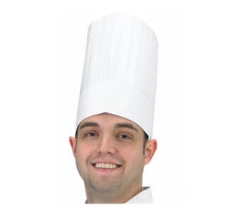 San Jamar Chef Hat, Sweatband, 9 in, Paper w/ Linen Finish, Touch & Seal