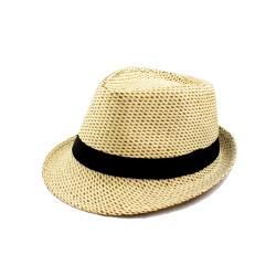 Faddism Unisex Beige Woven Fedora Hat (100 percent polyesterOne size fits most)