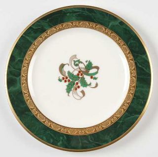 Noritake Fitzgerald Accent Salad Plate, Fine China Dinnerware   Bone,Green Marbl