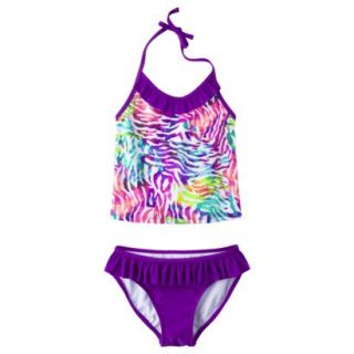 Xhilaration Girls Purple Halter Tankini Swimsuit   XS