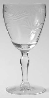 Susquehanna Prairie Wine Glass   Stem #42, Cut Wheat Design On Bowl
