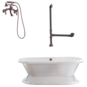 Giagni LW1 ORB Wescott Dual Tub with Plinth, Drain and Faucet with Hand Shower