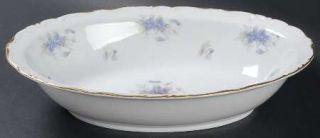 Normandy Violetta 10 Oval Vegetable Bowl, Fine China Dinnerware   Blue Floral R