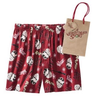 Mens Christmas Story Boxers with Free Gift Bag   Red M