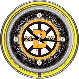 Nhl Vintage Boston Bruins Neon Clock 14 Inch Diameter
