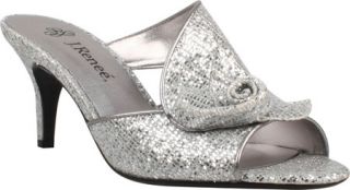 Womens J. Renee Joslin   Silver Glam Fabric Ornamented Shoes