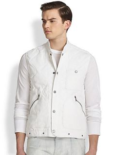 Ralph Lauren Black Label Quilted Jersey Vest   White