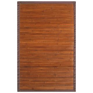 Truffle Bamboo Rug With Brown Border (5 X 8)