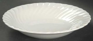 SCIO White Swirl Coupe Soup Bowl, Fine China Dinnerware   All White, Swirl Edge,