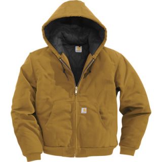 Carhartt Duck Active Jacket   Quilt Lined, Brown, Small, Regular Style, Model#