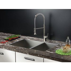 Ruvati RVC1342 Combo Stainless Steel Kitchen Sink and Stainless Steel Set