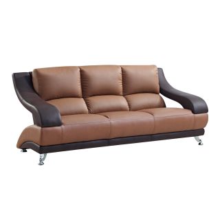 Two tone Brown Bonded Leather Sofa